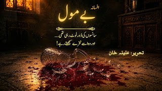 افسانہ بے مول کا تھمب نیل، ٹوٹا ہوا شیشے کا جگ، فرش پر پھیلا سرخ شربت اور خون، سنسنی خیز ادبی منظر، تحریر: علینہ خان